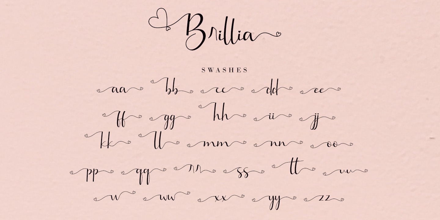 Ejemplo de fuente Brillia Calligraphy Italic